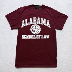 University of Alabama School of Law T Shirt Maroon Cotton Short Sleeve Small